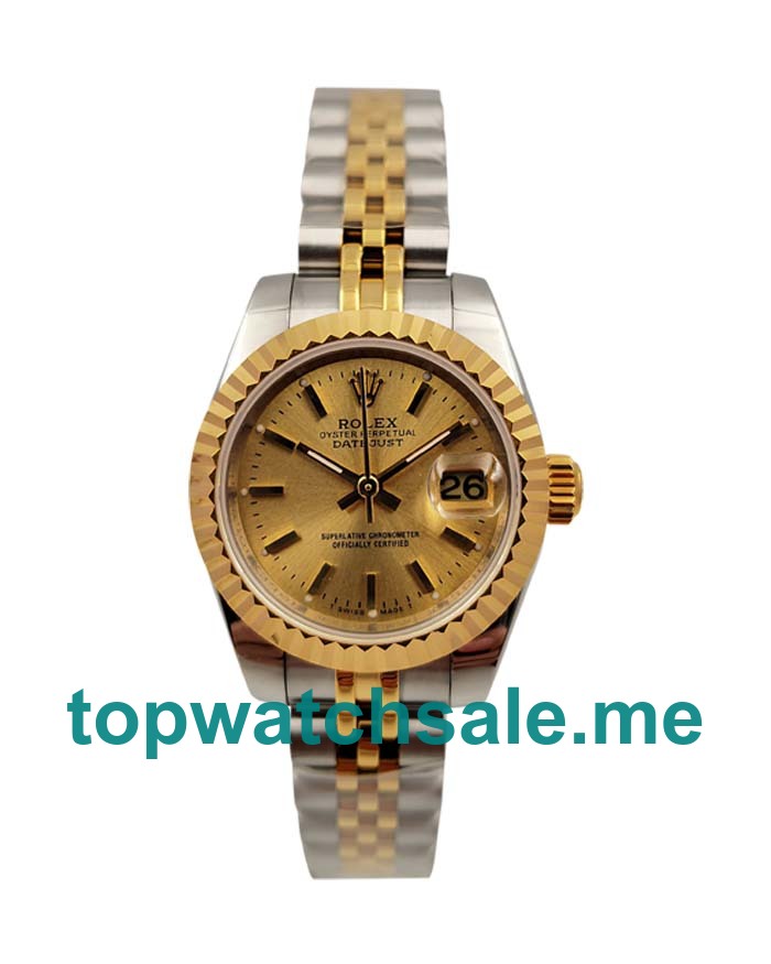 UK Swiss Made Rolex Lady-Datejust 76193 26 MM Champagne Dials Women Replica Watches