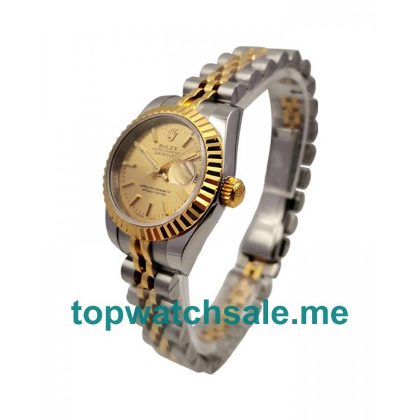 UK Swiss Made Rolex Lady-Datejust 76193 26 MM Champagne Dials Women Replica Watches