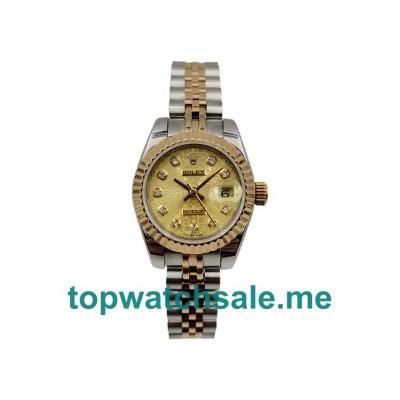 UK Swiss Made Rolex Lady-Datejust 179173 26 MM Champagne Dials Women Replica Watches