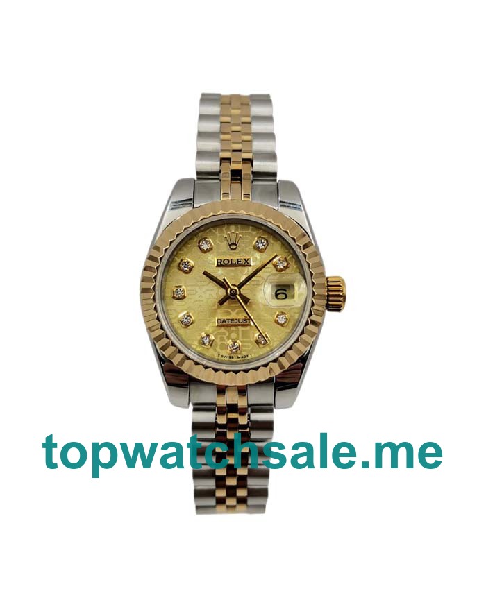 UK Swiss Made Rolex Lady-Datejust 179173 26 MM Champagne Dials Women Replica Watches