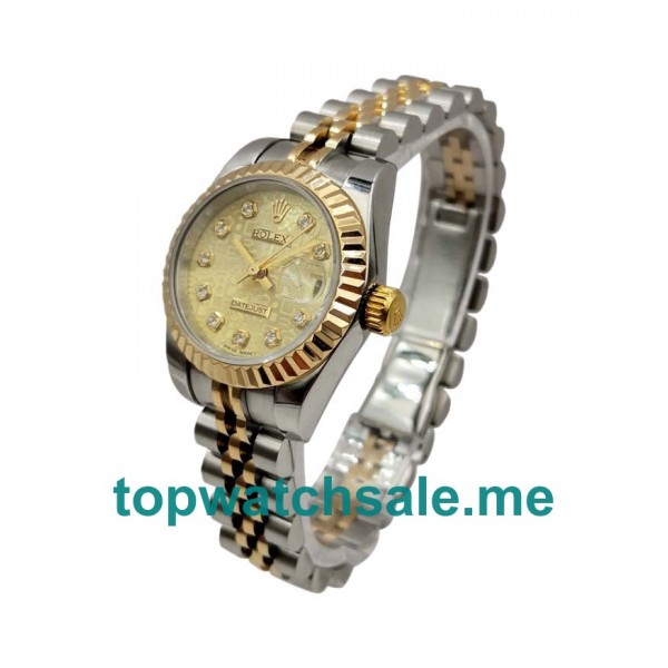 UK Swiss Made Rolex Lady-Datejust 179173 26 MM Champagne Dials Women Replica Watches