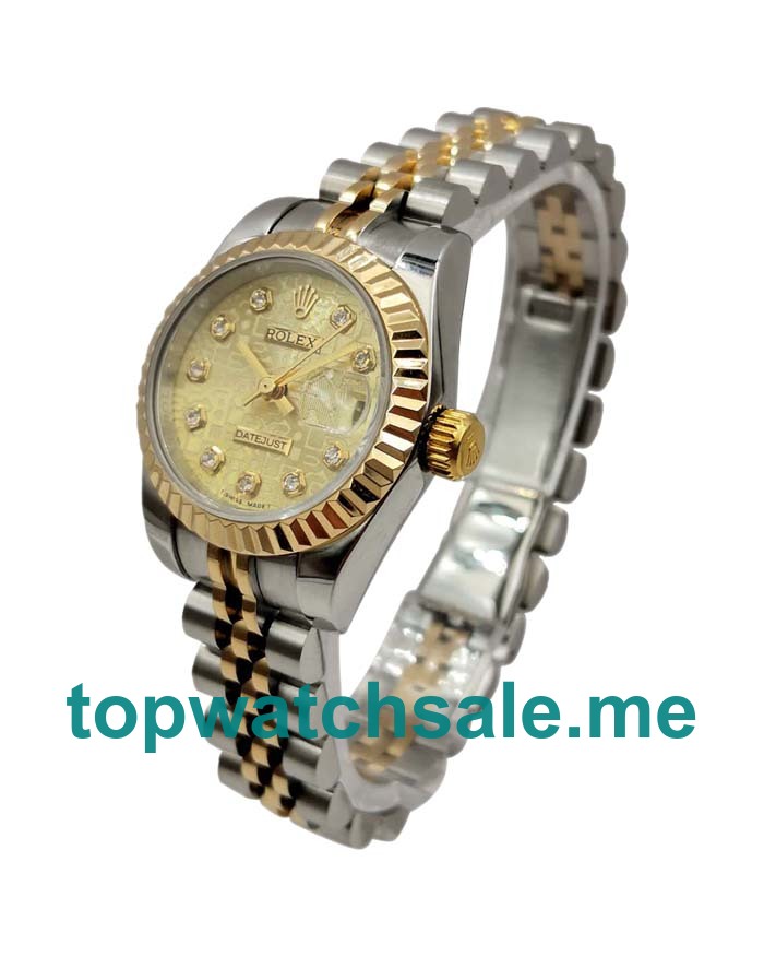 UK Swiss Made Rolex Lady-Datejust 179173 26 MM Champagne Dials Women Replica Watches