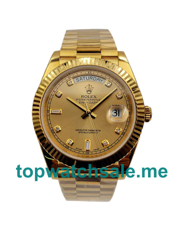 UK Swiss Made Rolex Day-Date II 218238 KW 41MM Champagne Dials Men Replica Watches