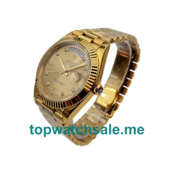 UK Swiss Made Rolex Day-Date II 218238 KW 41MM Champagne Dials Men Replica Watches