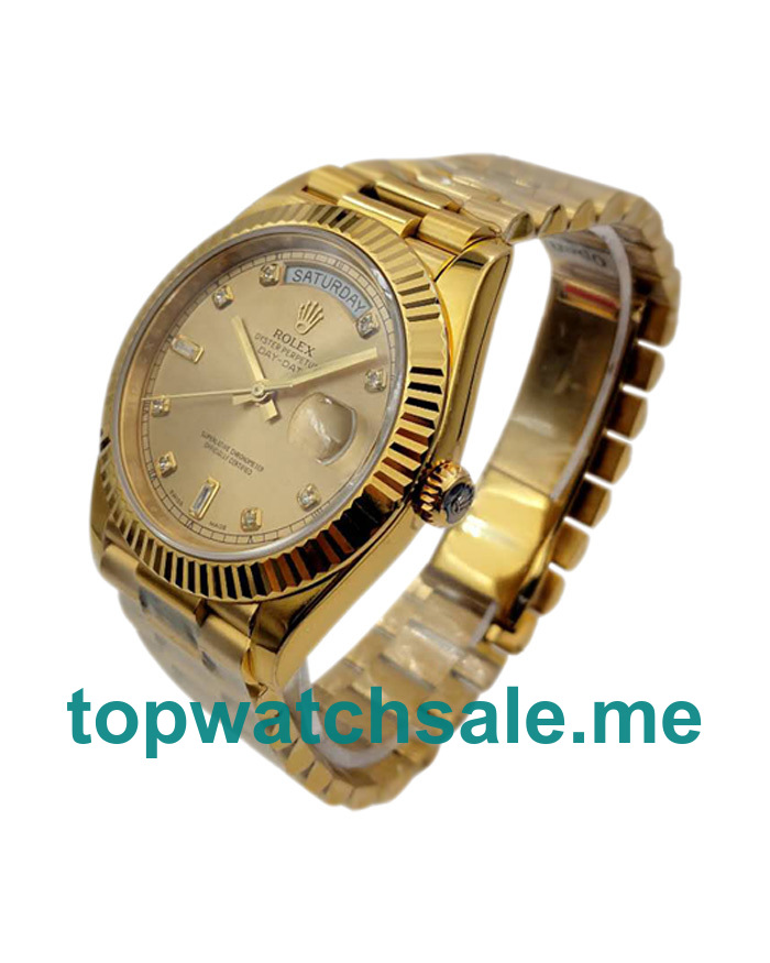 UK Swiss Made Rolex Day-Date II 218238 KW 41MM Champagne Dials Men Replica Watches