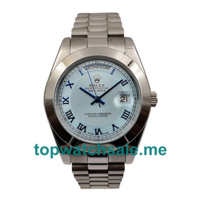 UK AAA Rolex Day-Date 218206 41 MM Ice Blue Dials Men Replica Watches