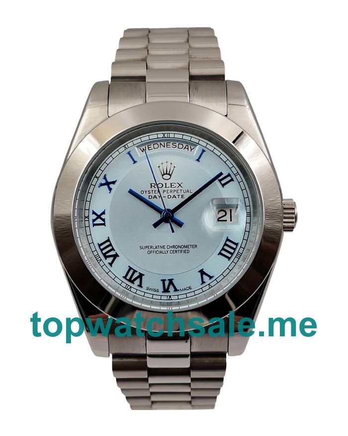 UK AAA Rolex Day-Date 218206 41 MM Ice Blue Dials Men Replica Watches