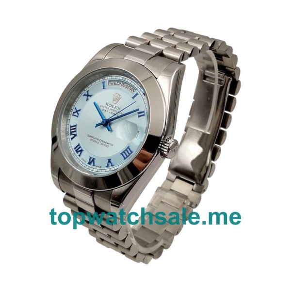 UK AAA Rolex Day-Date 218206 41 MM Ice Blue Dials Men Replica Watches