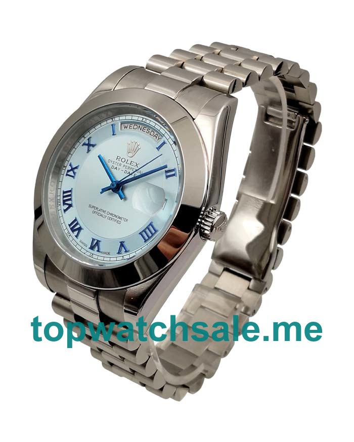 UK AAA Rolex Day-Date 218206 41 MM Ice Blue Dials Men Replica Watches