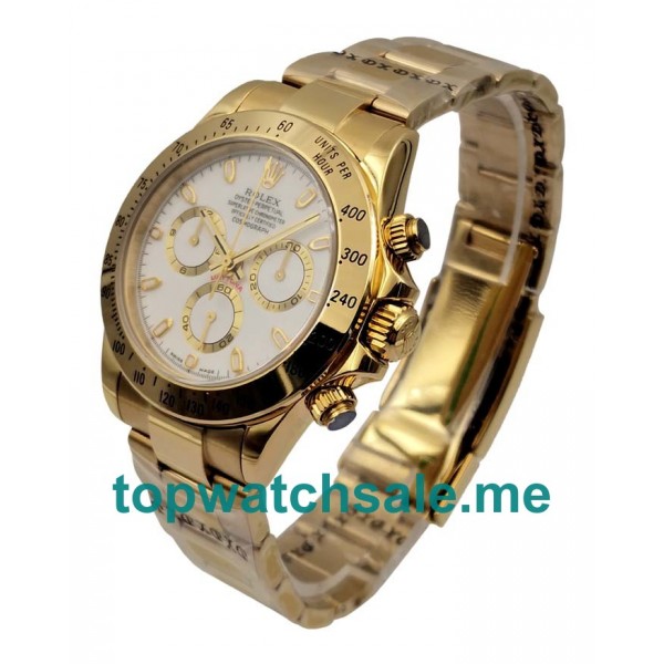 UK Swiss Made Rolex Daytona 116528 40 MM White Dials Men Replica Watches