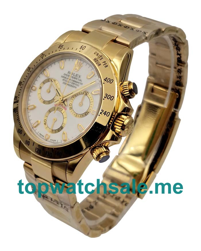 UK Swiss Made Rolex Daytona 116528 40 MM White Dials Men Replica Watches