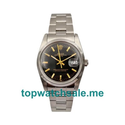 UK AAA Rolex Oyster Perpetual Date 115200 34 MM Black Dials Men Replica Watches