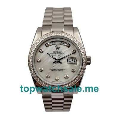 UK AAA Rolex Day-Date 118346 36 MM White Mother-Of-Pearl Dials For Sale