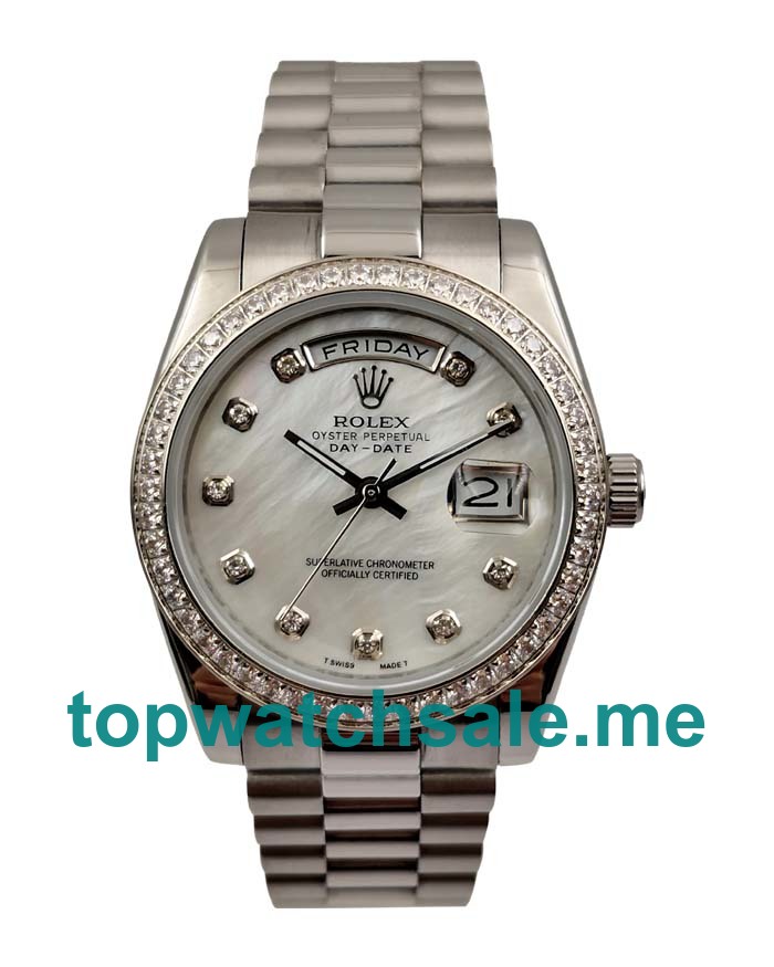 UK AAA Rolex Day-Date 118346 36 MM White Mother-Of-Pearl Dials For Sale