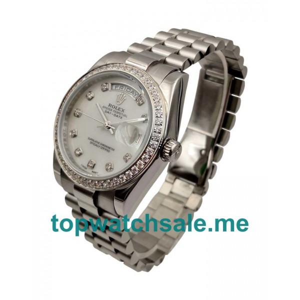 UK AAA Rolex Day-Date 118346 36 MM White Mother-Of-Pearl Dials For Sale