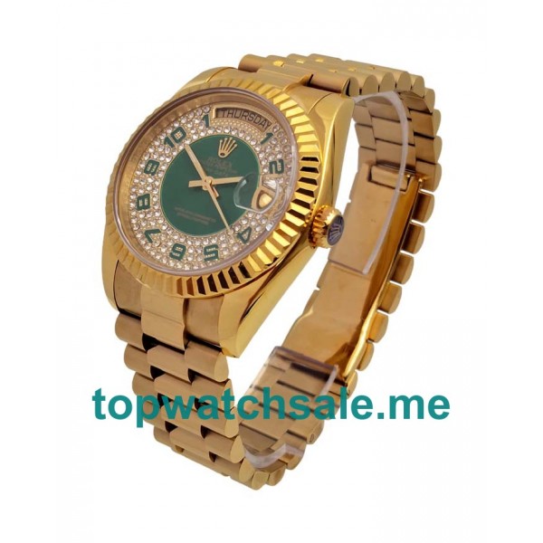 UK Swiss Made Rolex Day-Date 118348 36 MM Green & Diamonds Dials Men Replica Watches