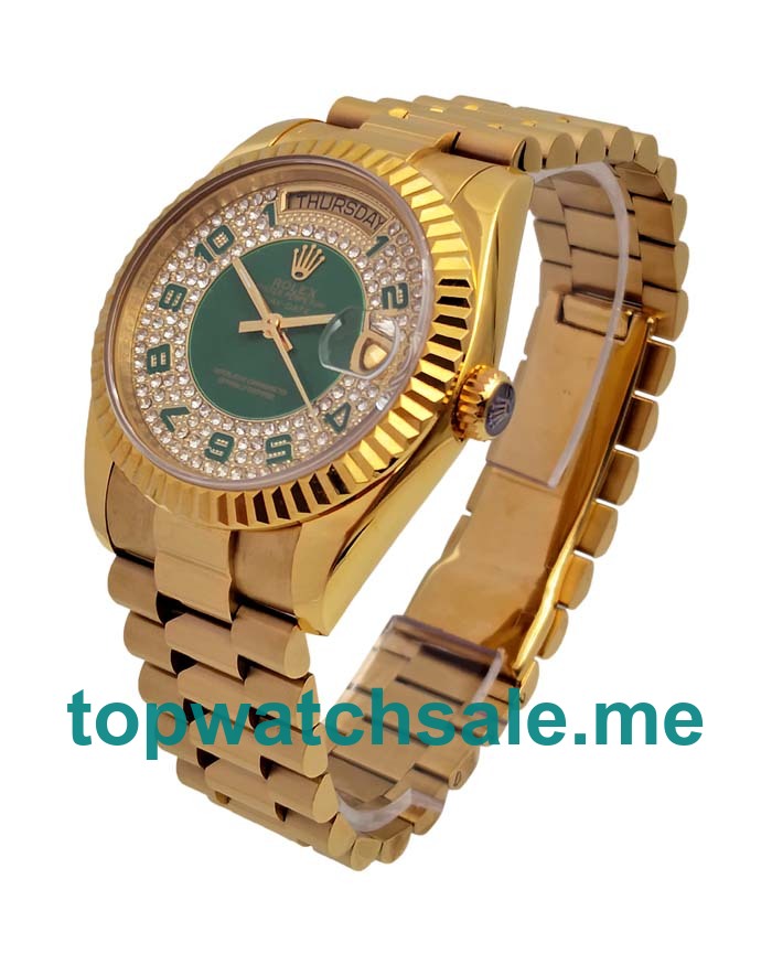 UK Swiss Made Rolex Day-Date 118348 36 MM Green & Diamonds Dials Men Replica Watches