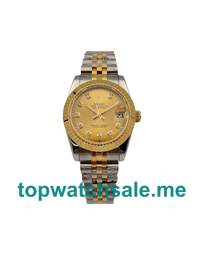 UK AAA Rolex Datejust 178273 31 MM Champagne Dials Women Replica Watches