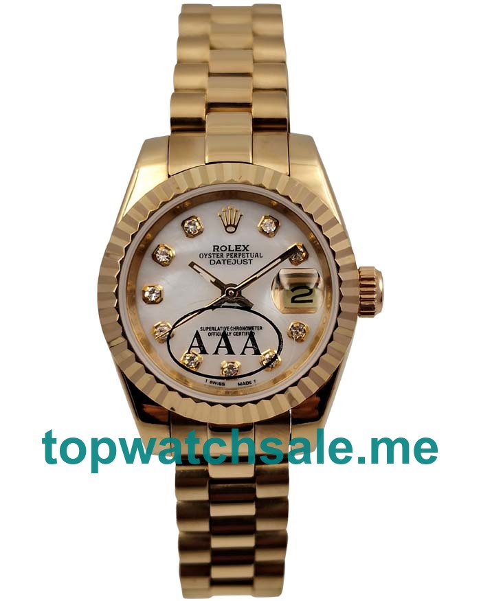 UK Swiss Made Rolex Lady-Datejust 179178 26 MM White Mother-Of-Pearl Dials Women Replica Watches