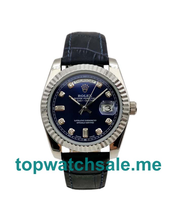 UK AAA Rolex Day-Date 118139 36 MM Blue Dials Men Replica Watches