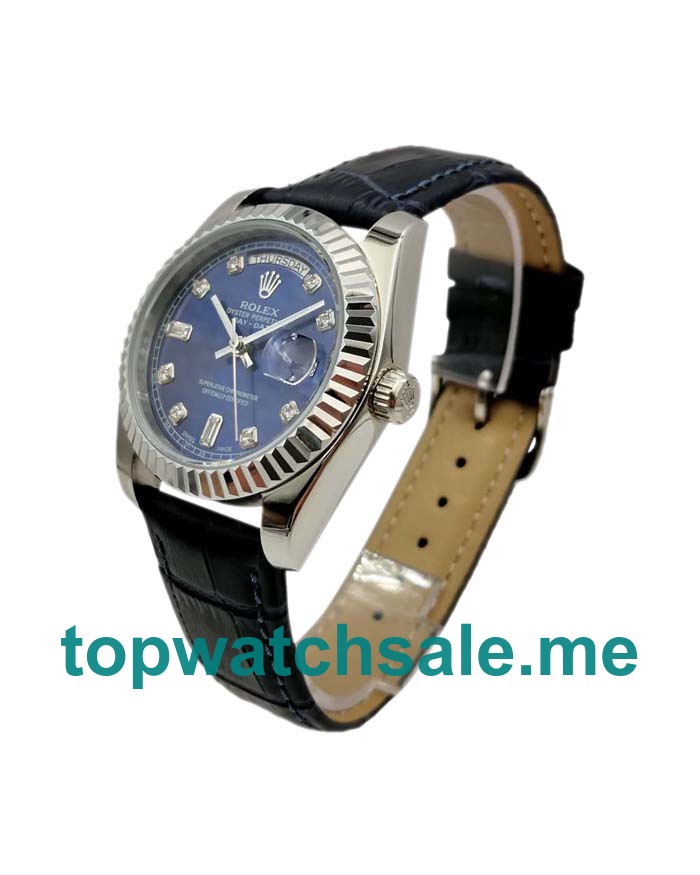 UK AAA Rolex Day-Date 118139 36 MM Blue Dials Men Replica Watches