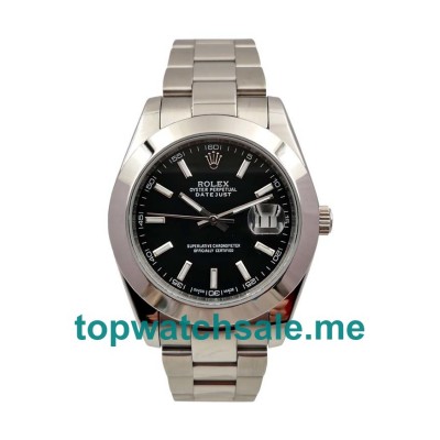 UK AAA Rolex Datejust 126300 41MM Black Dials Men Replica Watches