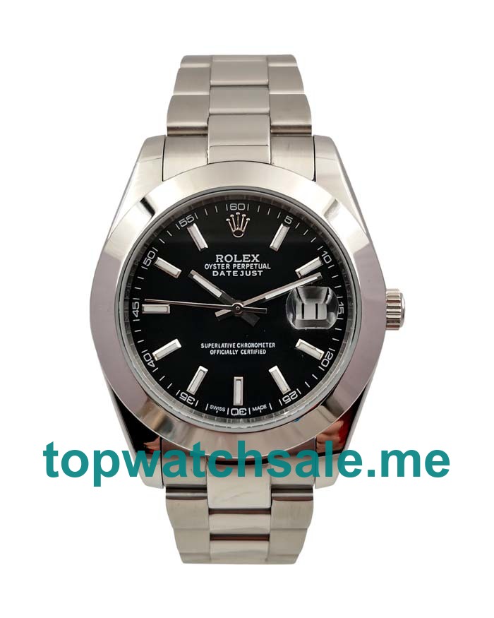 UK AAA Rolex Datejust 126300 41MM Black Dials Men Replica Watches