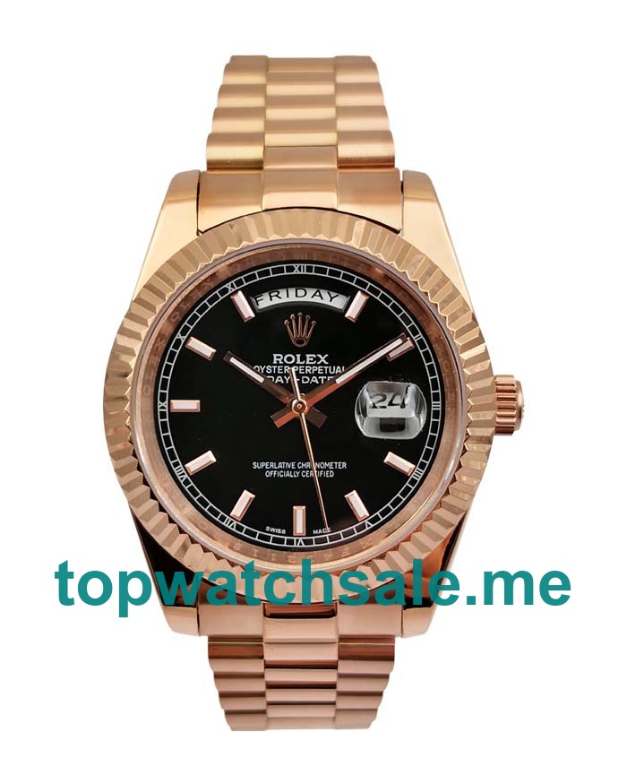 UK AAA Rolex Day-Date II 218235 41 MM Black Dials Men Replica Watches