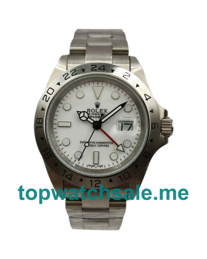 UK AAA Rolex Explorer II 16570 40 MM White Dials Men Replica Watches
