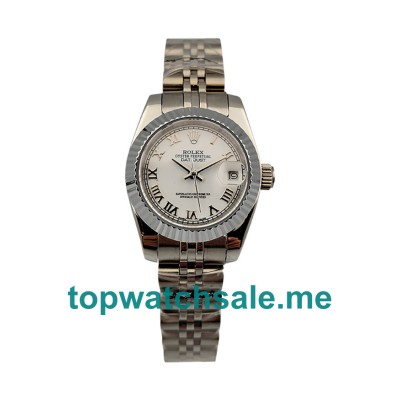 UK AAA Rolex Lady-Datejust 179174 26 MM White Dials Women Replica Watches