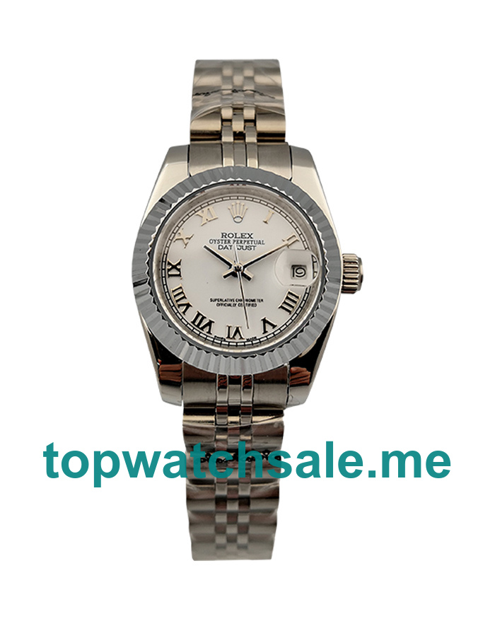 UK AAA Rolex Lady-Datejust 179174 26 MM White Dials Women Replica Watches