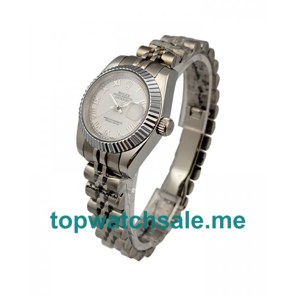 UK AAA Rolex Lady-Datejust 179174 26 MM White Dials Women Replica Watches