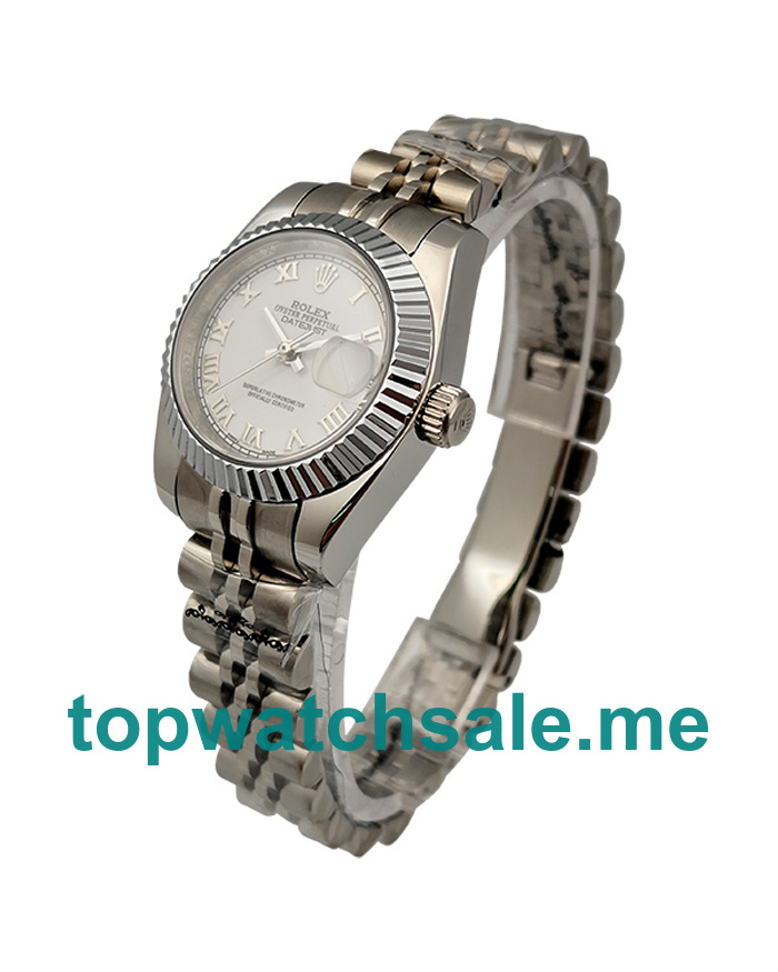 UK AAA Rolex Lady-Datejust 179174 26 MM White Dials Women Replica Watches