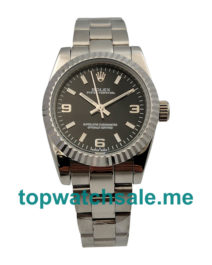 UK AAA Rolex Oyster Perpetual 177234 31 MM Black Dials Women Replica Watches