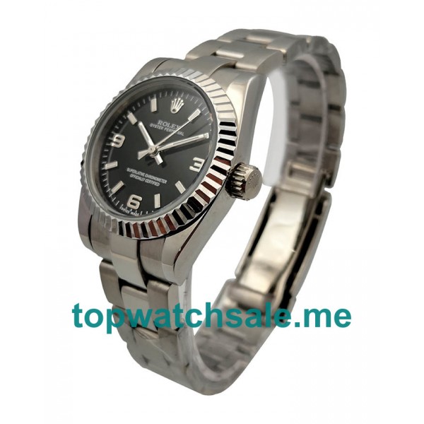 UK AAA Rolex Oyster Perpetual 177234 31 MM Black Dials Women Replica Watches