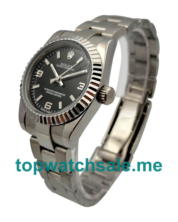 UK AAA Rolex Oyster Perpetual 177234 31 MM Black Dials Women Replica Watches