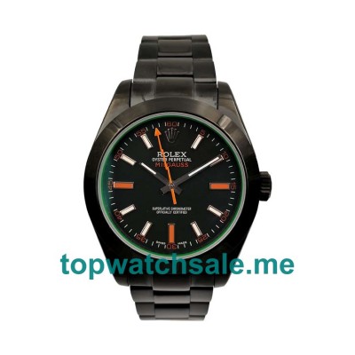 UK Swiss Made Rolex Milgauss 116400 GV 40 MM Black Dials Men Replica Watches