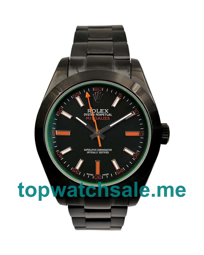 UK Swiss Made Rolex Milgauss 116400 GV 40 MM Black Dials Men Replica Watches
