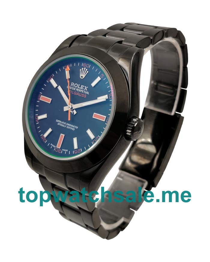 UK Swiss Made Rolex Milgauss 116400 GV 40 MM Black Dials Men Replica Watches