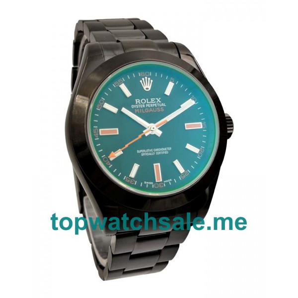 UK Swiss Made Rolex Milgauss 116400 GV 40 MM Black Dials Men Replica Watches