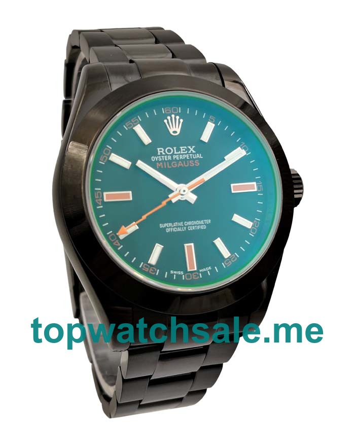 UK Swiss Made Rolex Milgauss 116400 GV 40 MM Black Dials Men Replica Watches