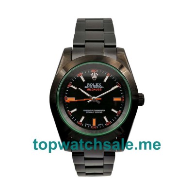 UK AAA Rolex Milgauss 116400 GV 40 MM Black Dials Men Replica Watches