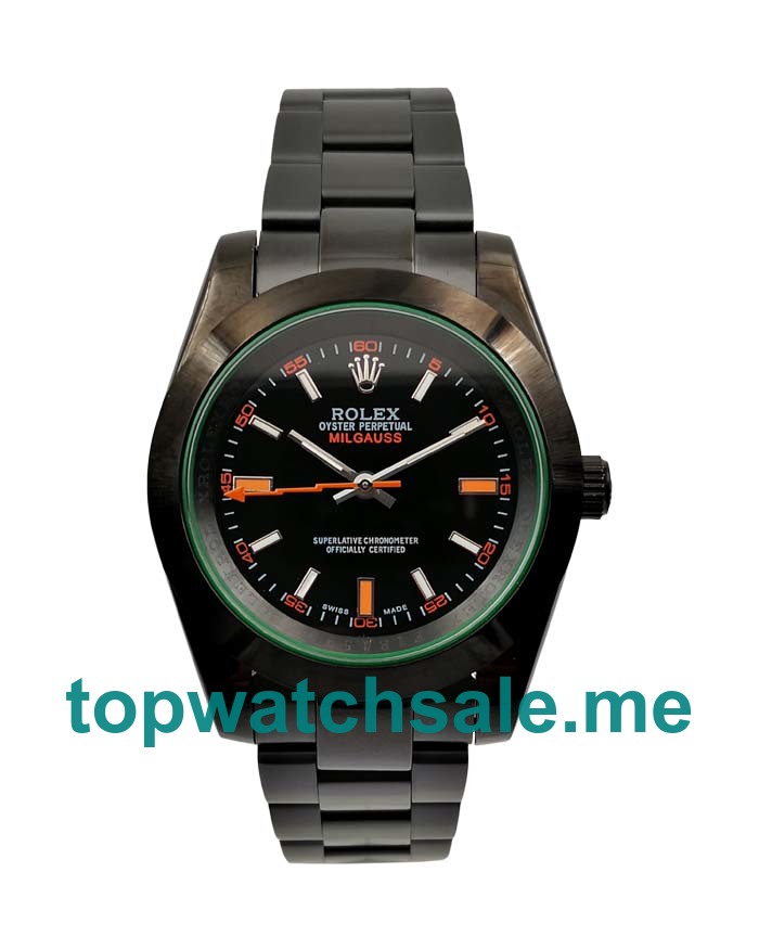 UK AAA Rolex Milgauss 116400 GV 40 MM Black Dials Men Replica Watches