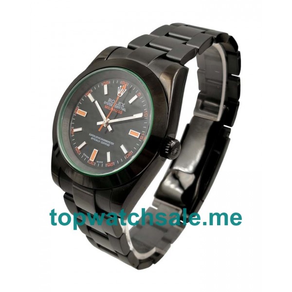 UK AAA Rolex Milgauss 116400 GV 40 MM Black Dials Men Replica Watches