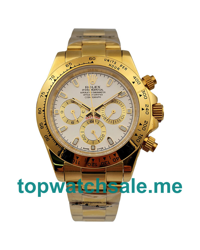 UK AAA Rolex Daytona 116528 40 MM White Dials Men Replica Watches