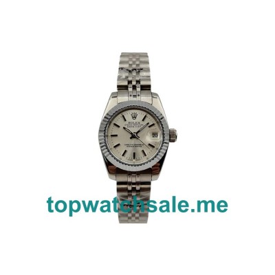 UK AAA Rolex Lady-Datejust 67194 26 MM Silver Dials Women Replica Watches