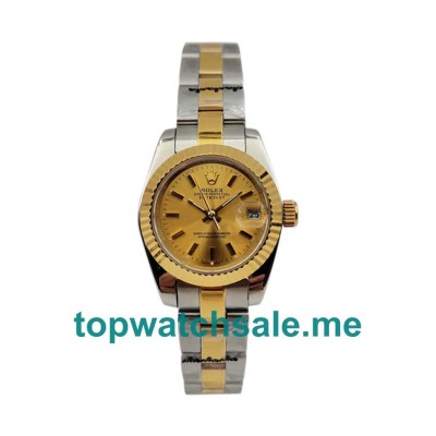 UK AAA Rolex Lady-Datejust 76193 26 MM Champagne Dials Women Replica Watches