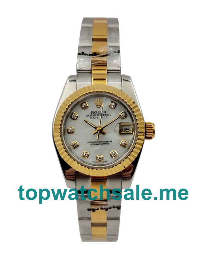 UK AAA Rolex Lady-Datejust 179173 26 MM White Dials Women Replica Watches