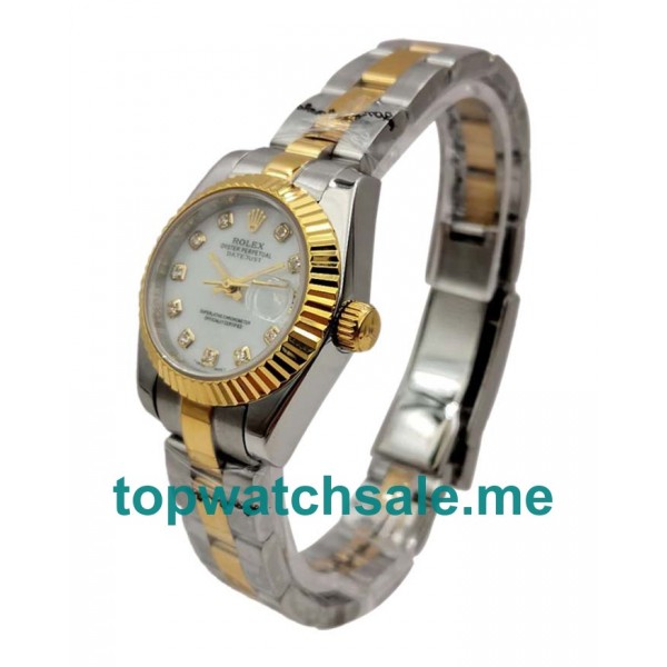 UK AAA Rolex Lady-Datejust 179173 26 MM White Dials Women Replica Watches