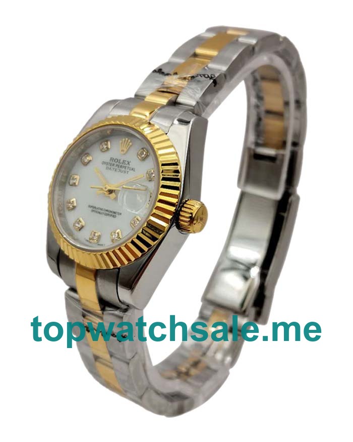 UK AAA Rolex Lady-Datejust 179173 26 MM White Dials Women Replica Watches